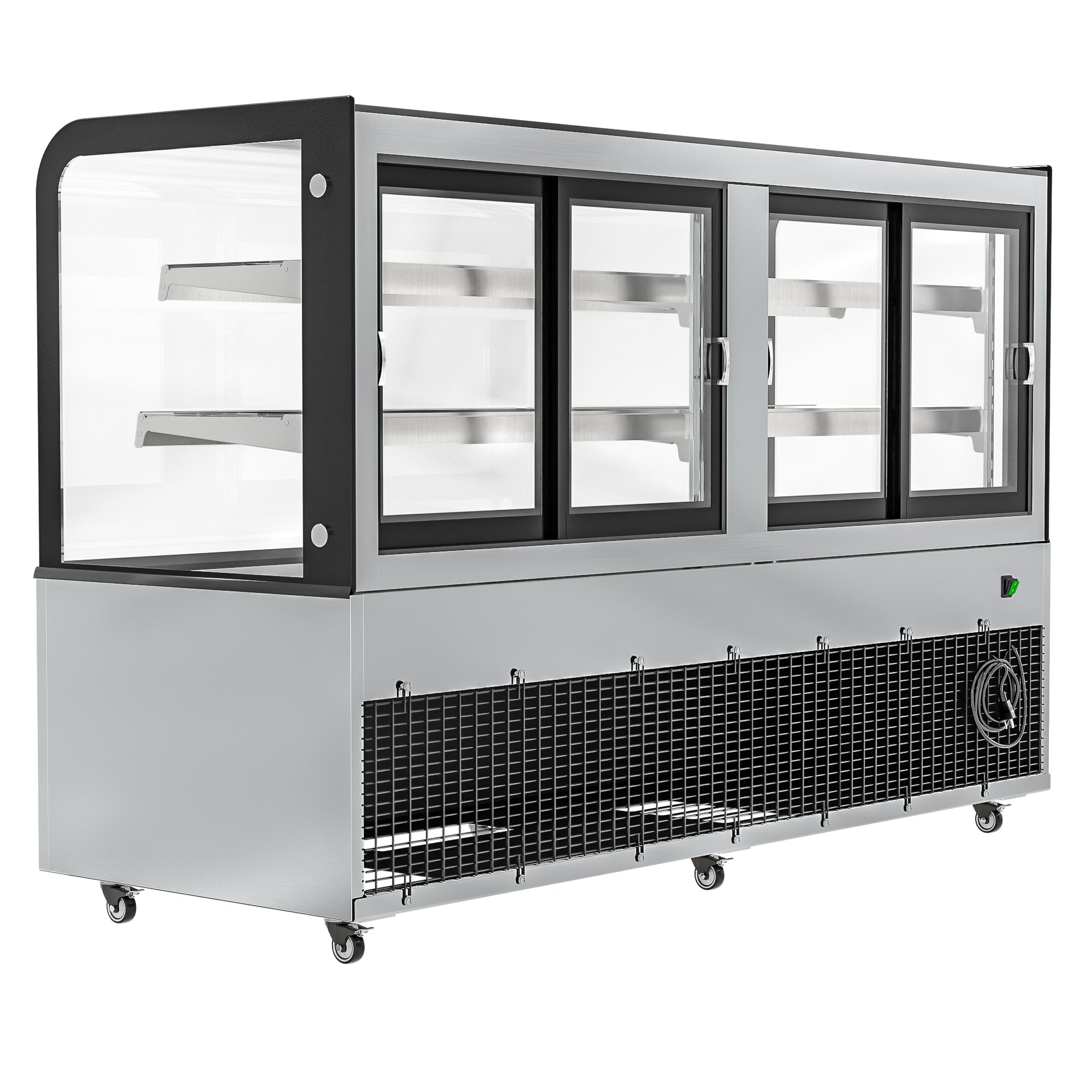 71 in. Dry Bakery Display Case with Front Curved Glass Protection, 20 cu ft.