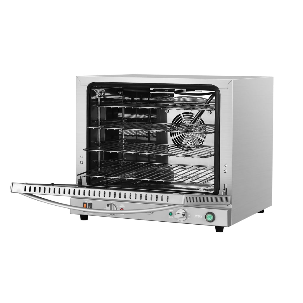 23 in. Countertop Convection Oven for Half-Size Pans with 4 Racks 2800W of Power and Steam Injection, 240V in Stainless-Steel