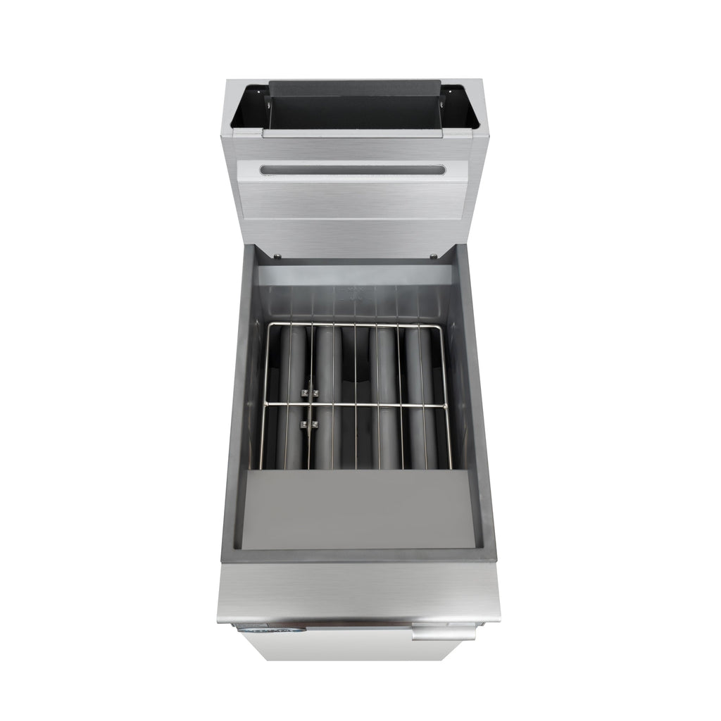50 lb. Floor Standing Liquid Propane Commercial Fryer with 120,000 BTU in Stainless-Steel, ETL Listed