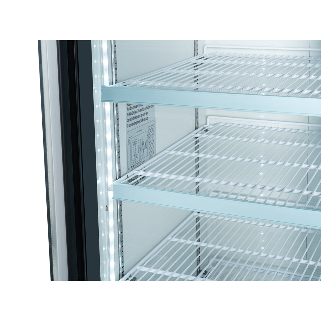 53 in. Commercial Merchandiser Refrigerator with Two Swinging Glass Doors,45 cu. ft. and LED Lighting in Black