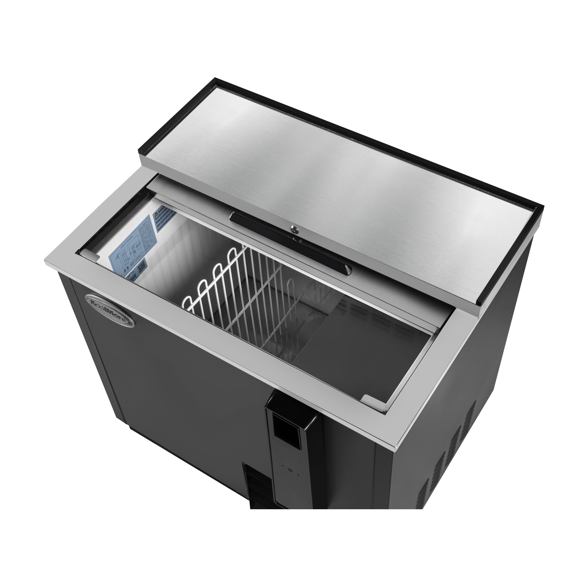 36 in. Commercial Bottle Cooler in Black with Built-In Opener, ETL Listed, 9 cu. ft.