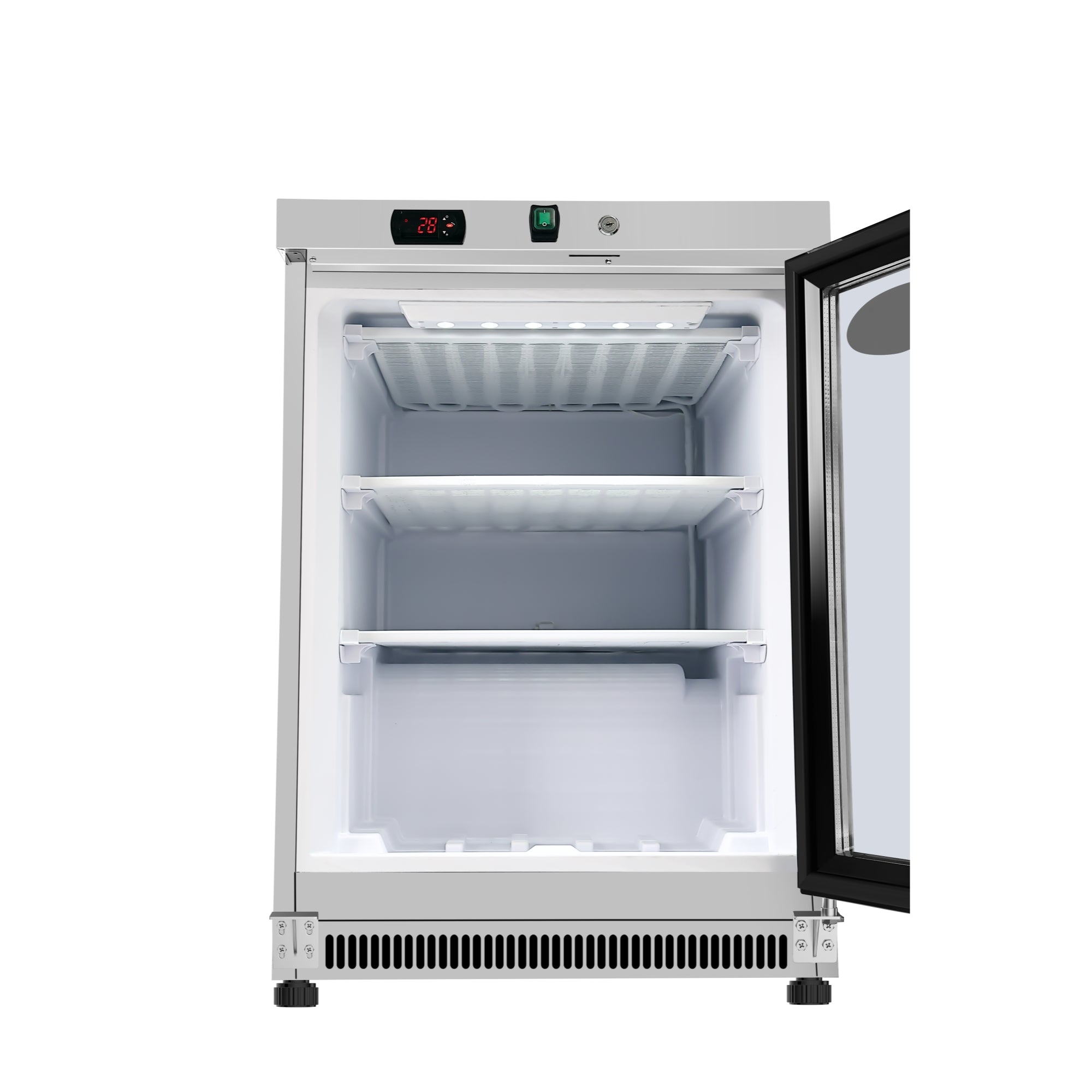 24 in. Commercial Countertop Display Freezer in White with Stainless Steel and Glass Door, 4.6 Cu. ft. - Wrap