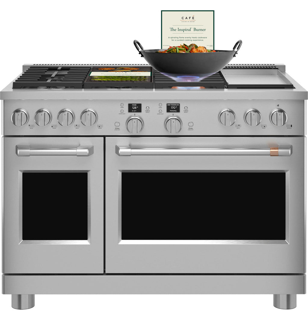 CAFÉ™ 48" Smart Dual-Fuel Commercial-Style Range with 6 Burners and Griddle (Natural Gas)