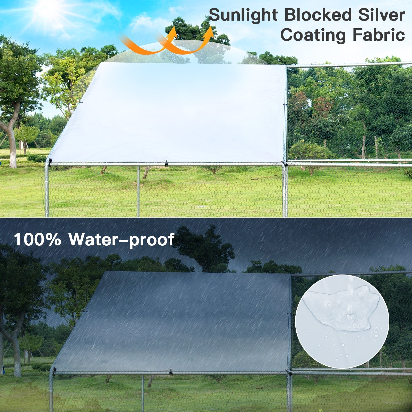 Costway 13' x 13' Walk-in Chicken Coop Waterproof Cover Outdoor Backyard Farm 61592834 New