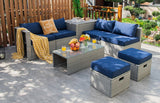 Costway 8-Piece Patio Rattan Sofa Furniture Set w/ Storage Cover Cushions 21549738 New