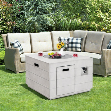 Costway 34" Square Concrete Propane Fire Pit Table 50,000 BTU 59136078 New