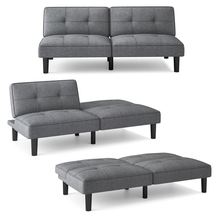 Costway 3-Piece Bedroom Bundle Bedside Table 3-Drawer Accent Chair Futon Sofa Bed 16281534 New