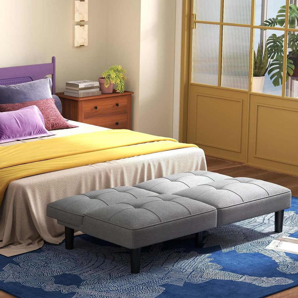 Costway 3-Piece Bedroom Bundle Bedside Table 3-Drawer Accent Chair Futon Sofa Bed 16281534 New