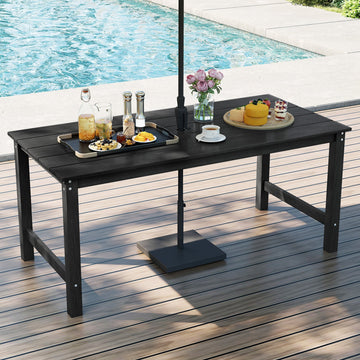 Costway 3-Pc Outdoor Dining Table Set w/ 2 Benches 29270445 New