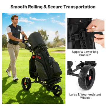Costway Electric 3-Wheel Golf Bag Cart Adjustable Handle 9-Speed 13634785 New