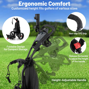 Costway Electric 3-Wheel Golf Bag Cart Adjustable Handle 9-Speed 13634785 New