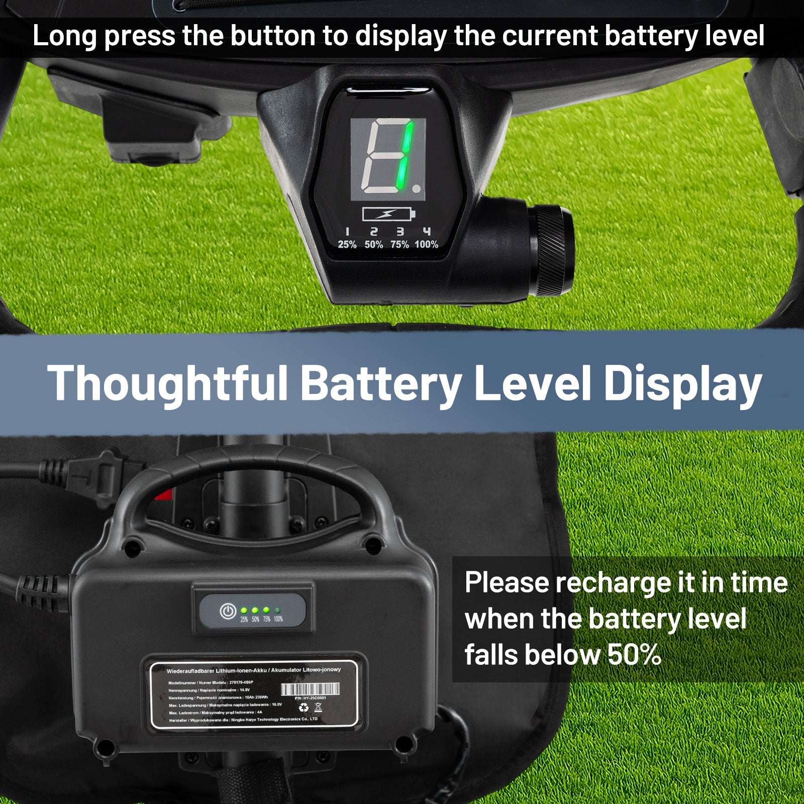 Costway Electric 3-Wheel Golf Bag Cart Adjustable Handle 9-Speed 13634785 New