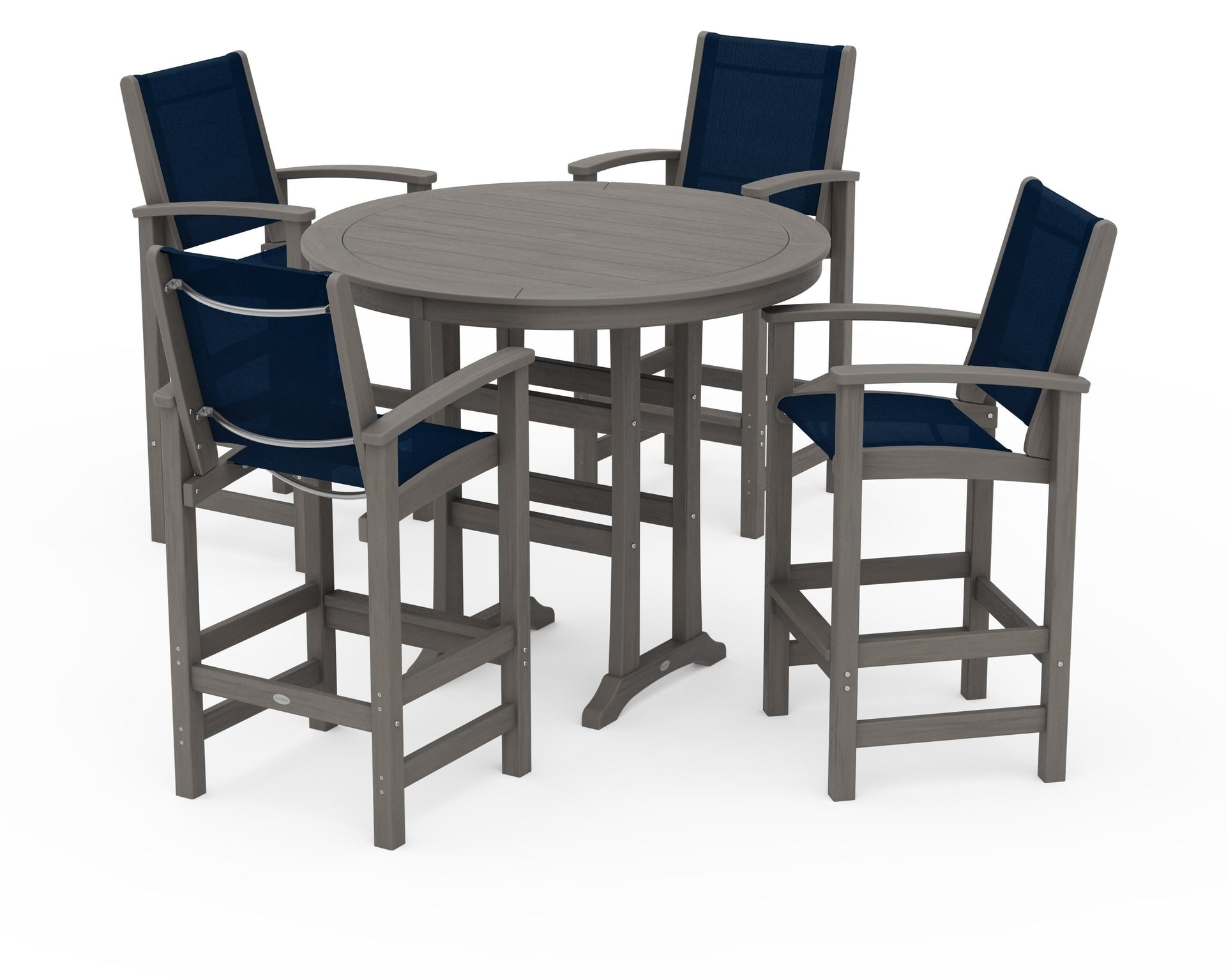 Coastal 5-Piece Nautical Trestle Bar Set