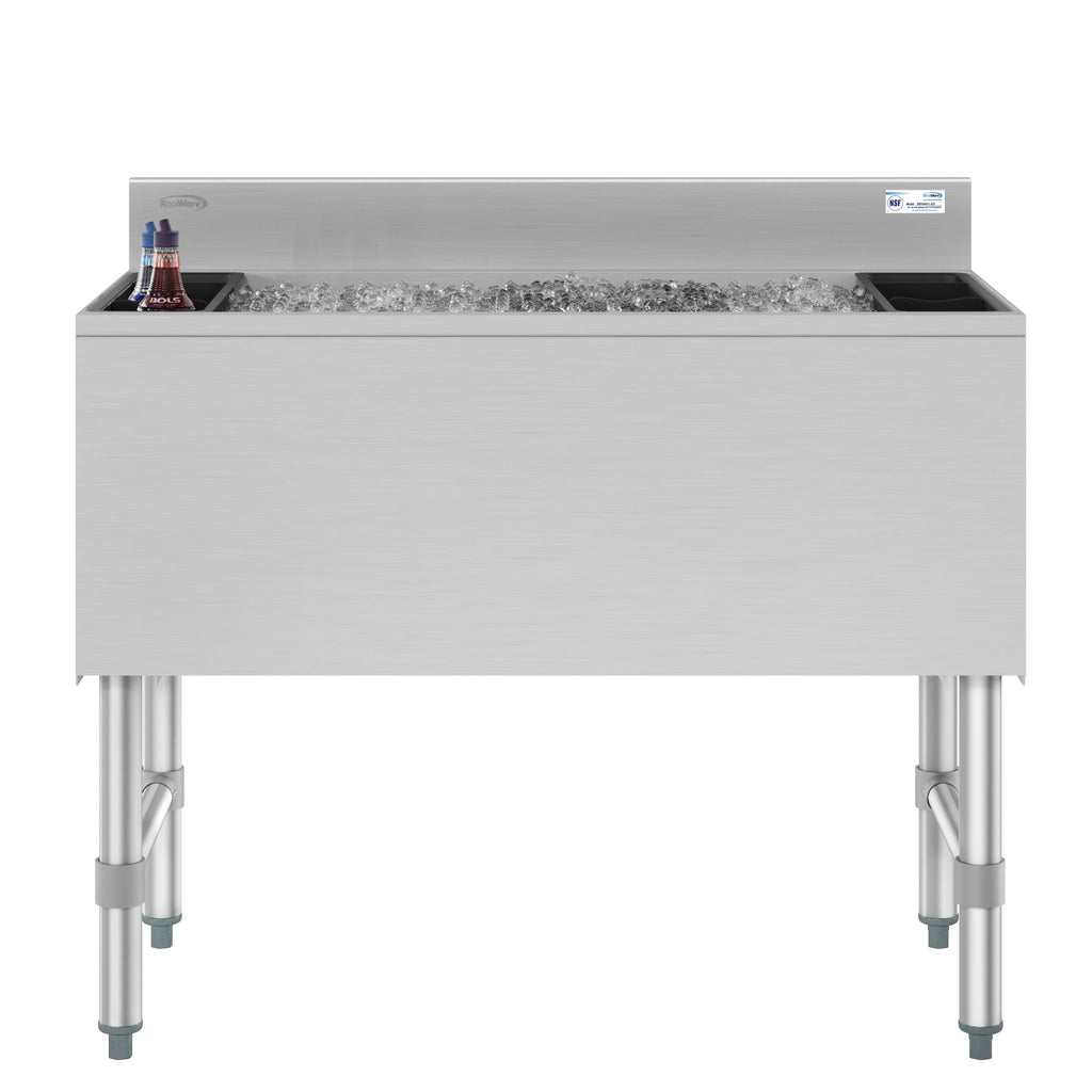 36 in. Commercial Underbar Ice Bin with Siding Lid in Stainless Steel