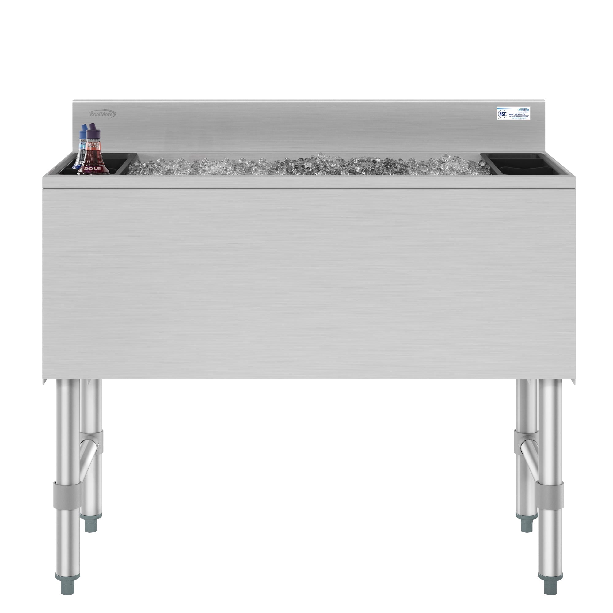 36 in. Commercial Underbar Ice Bin with Siding Lid in Stainless Steel