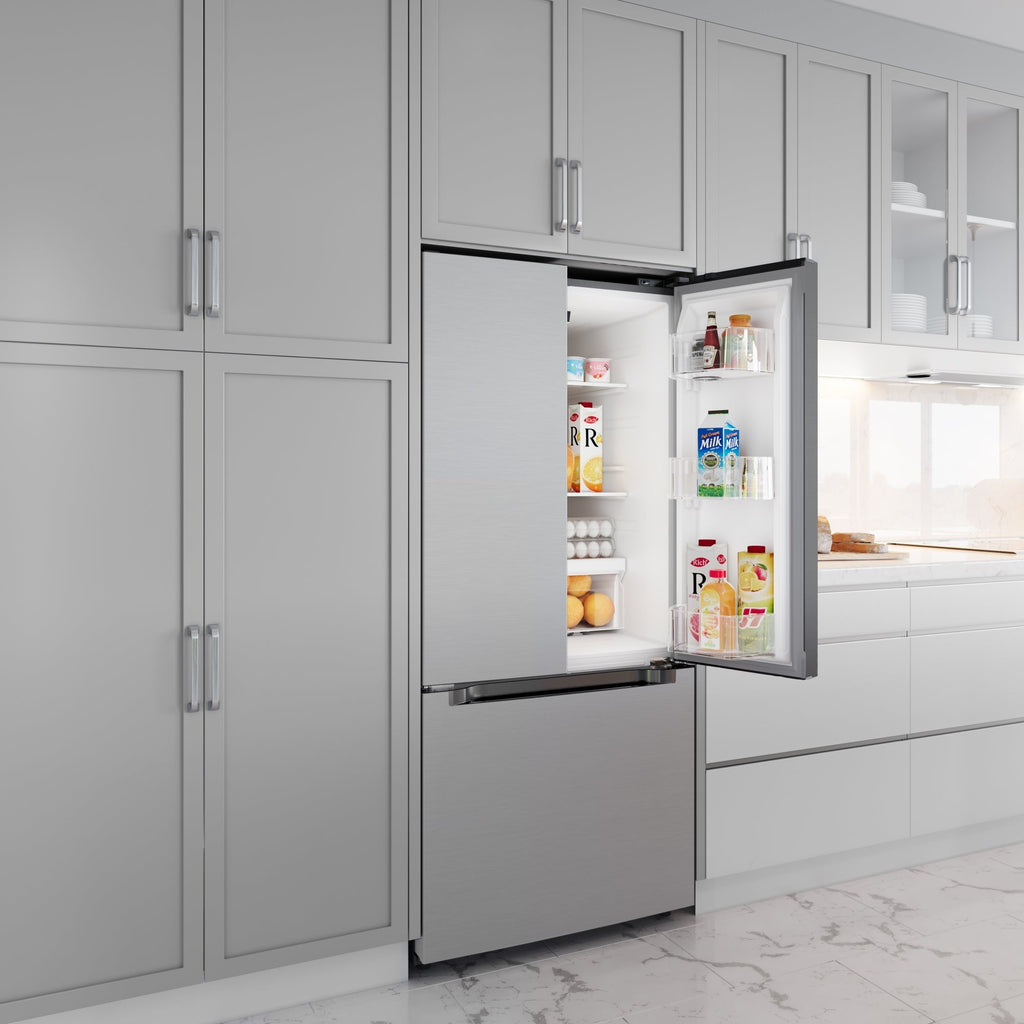 18.5 cu. ft. Stainless-Steel French Door Refrigerator in Silver