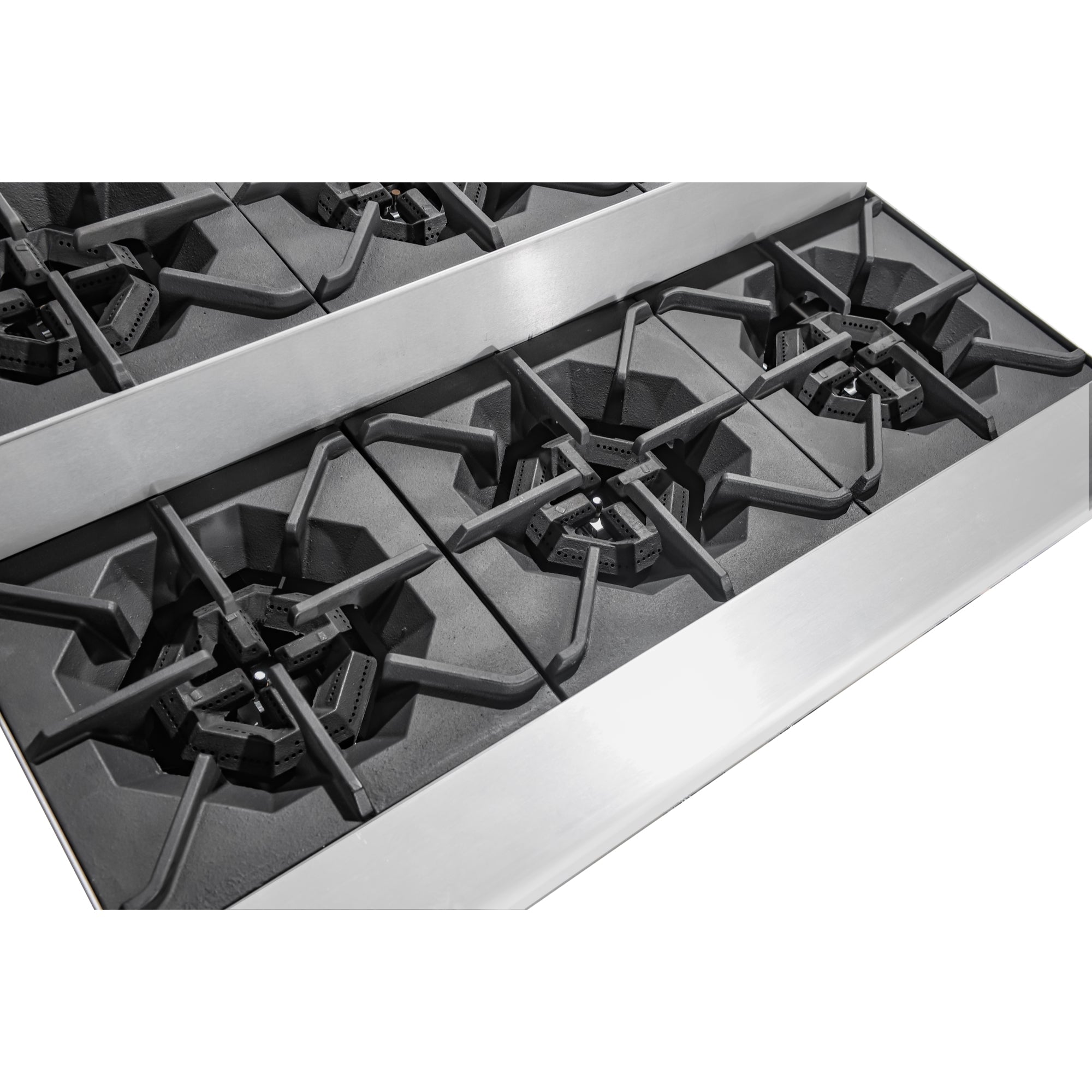 36 in. Commercial Six-Burner Step Up Gas Range, 156000 BTU in Stainless-Steel