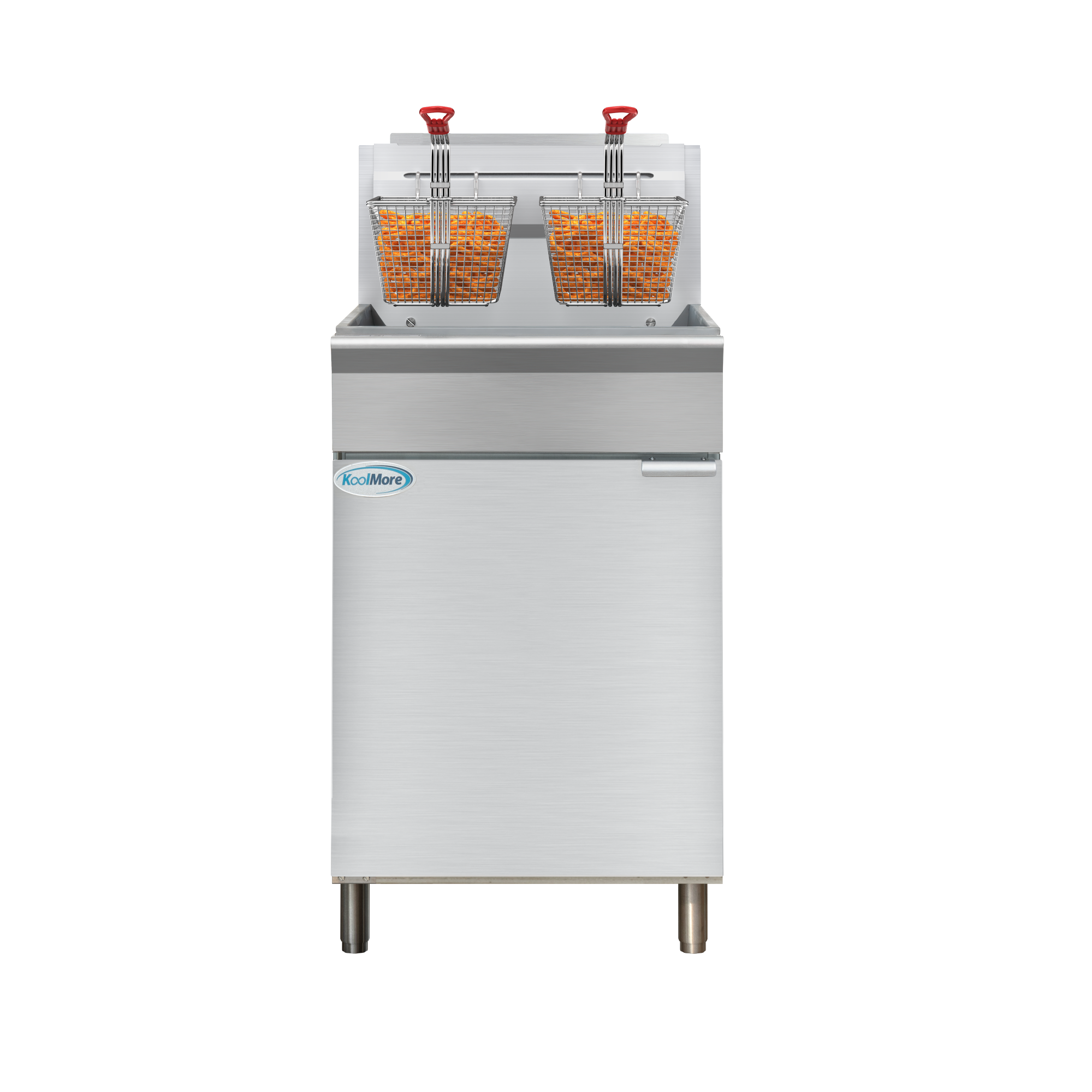 75 lb. Floor Standing Liquid Propane Commercial Fryer with 150,000 BTU in Stainless-Steel, ETL Listed