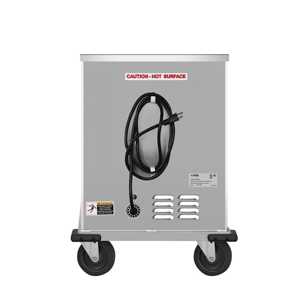 33 in. Commercial Half Size Non-Insulated 12-Pan Holding Cabinet with Wire Racks and Solid Dutch Doors in Silver