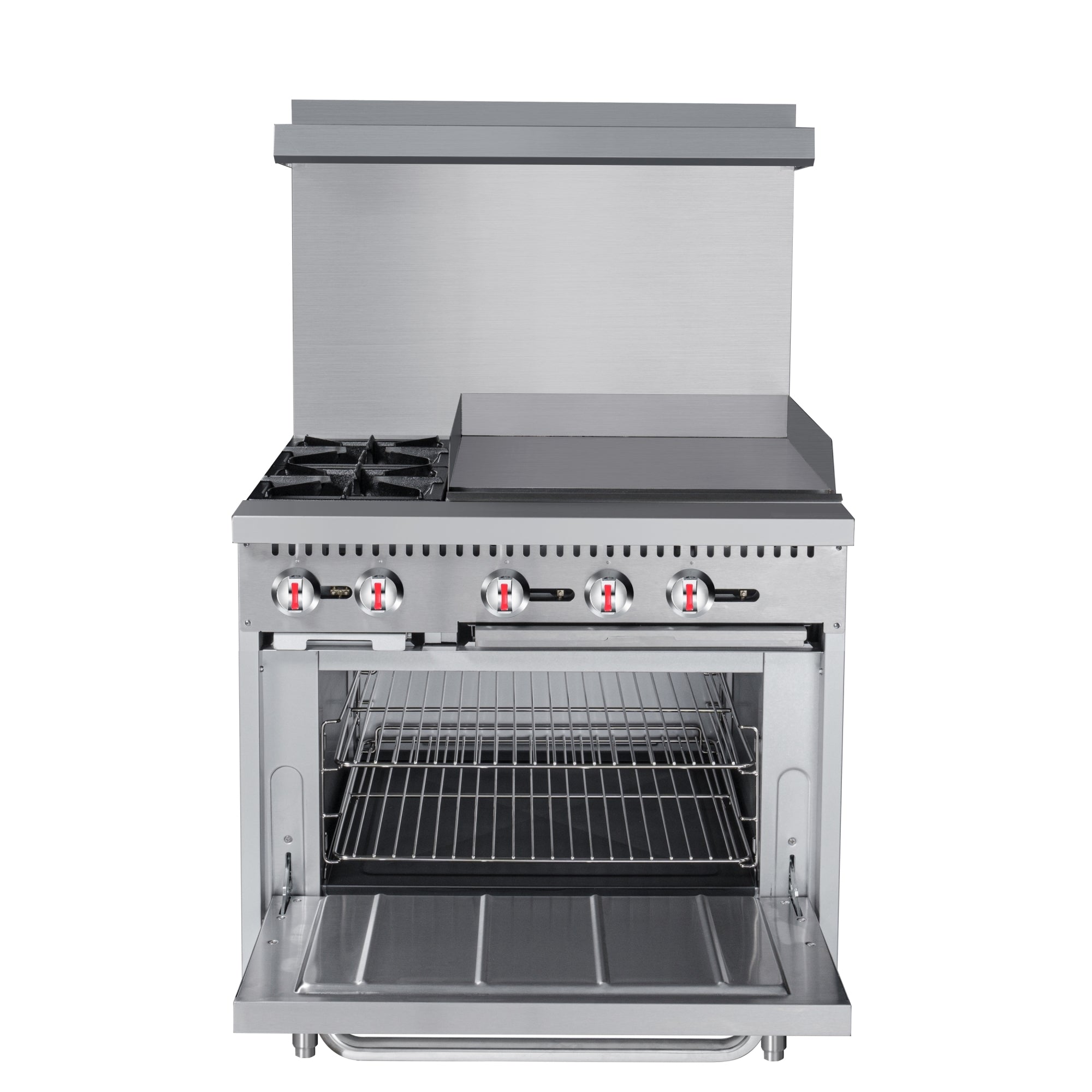 36 in. 2 Burner Commercial LP Range with 24 in. Griddle in Stainless-Steel