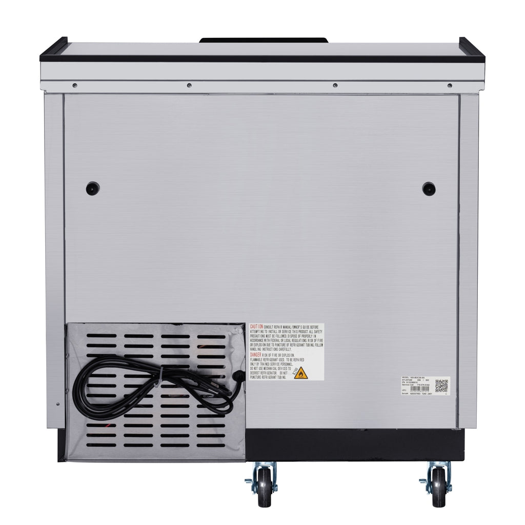 36 in. Commercial Bottle Cooler in Stainless-Steel with Built-In Opener, ETL Listed, 9 cu. ft.