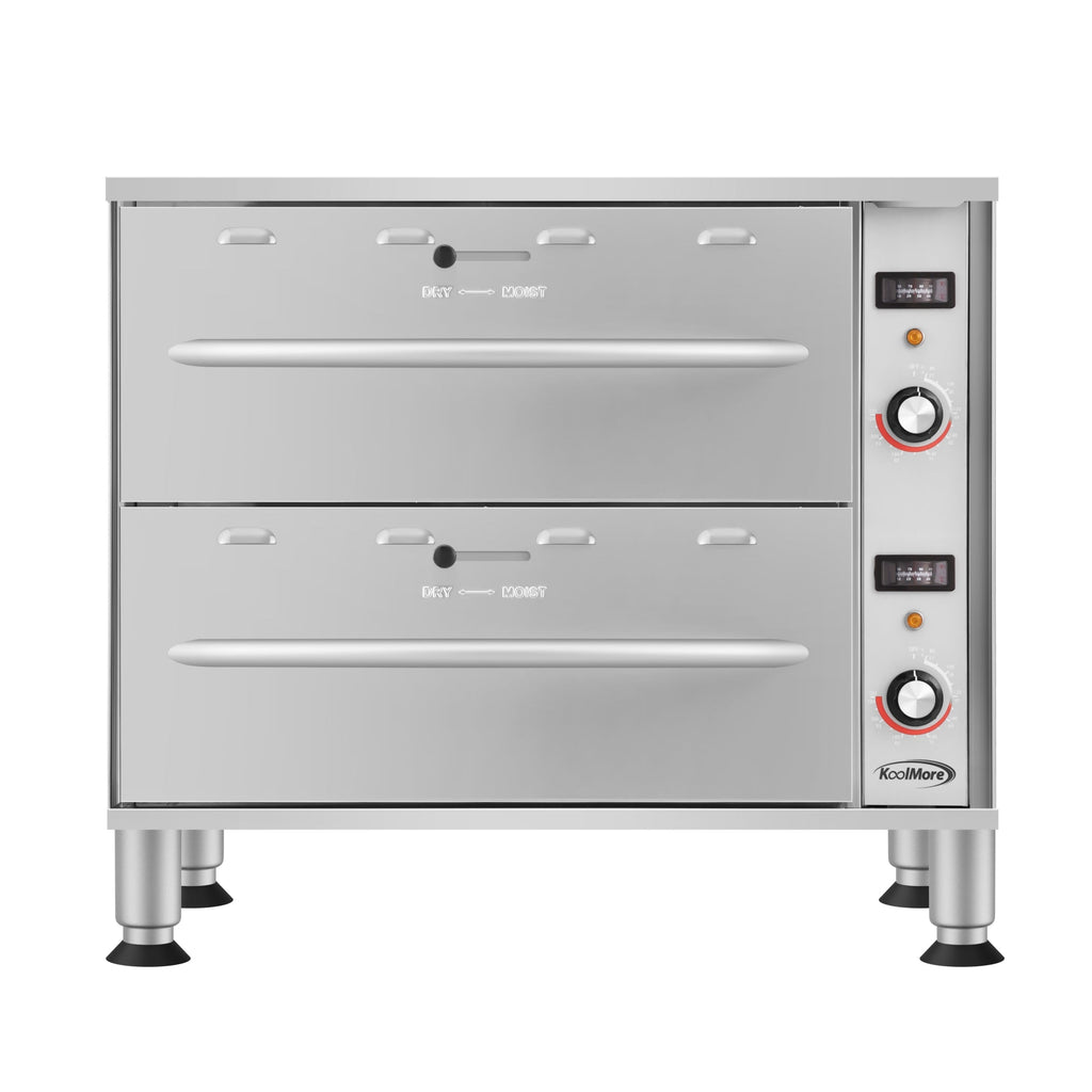 Two-Drawer Commercial Free Standing Warming Drawers in Stainless-Steel