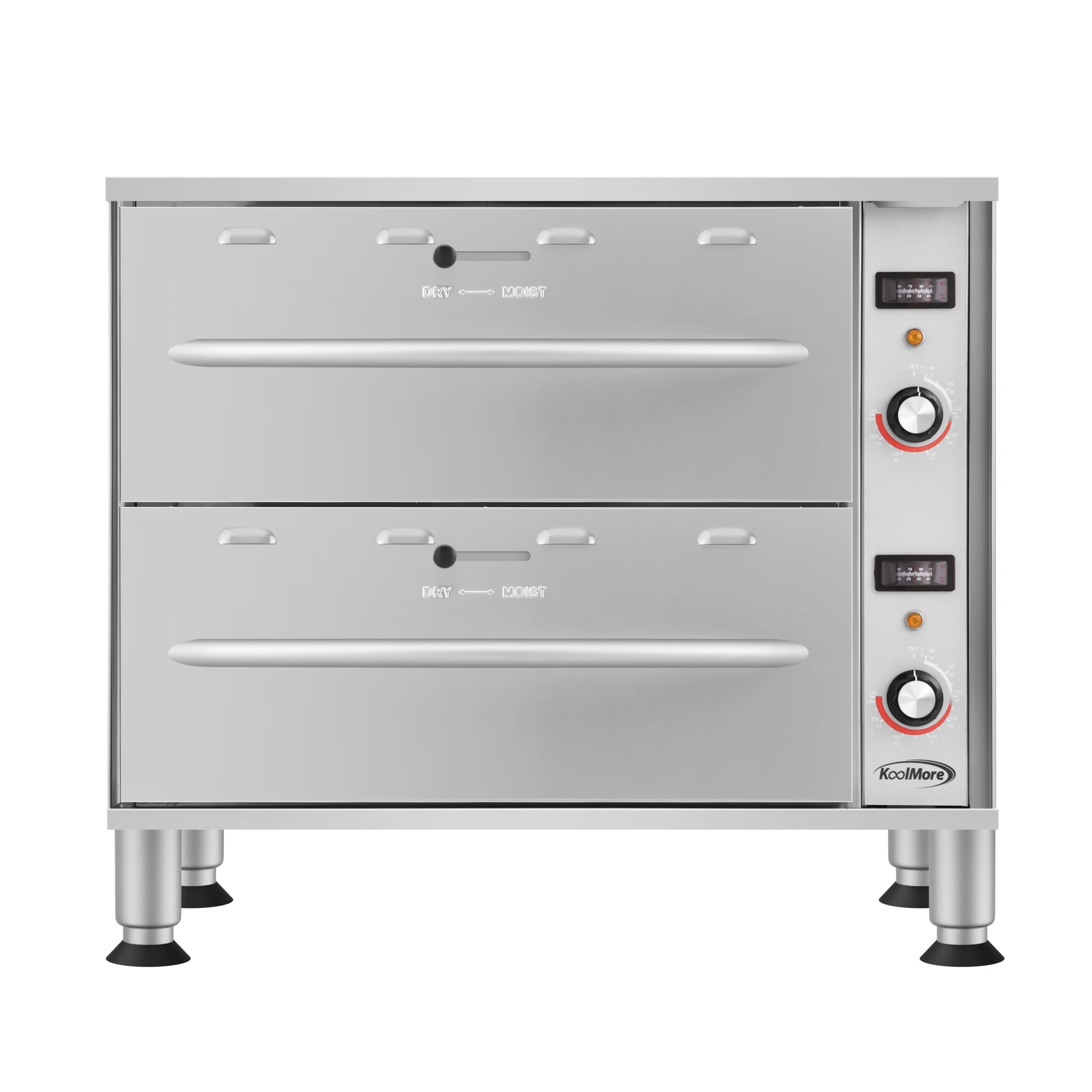 Two-Drawer Commercial Free Standing Warming Drawers in Stainless-Steel