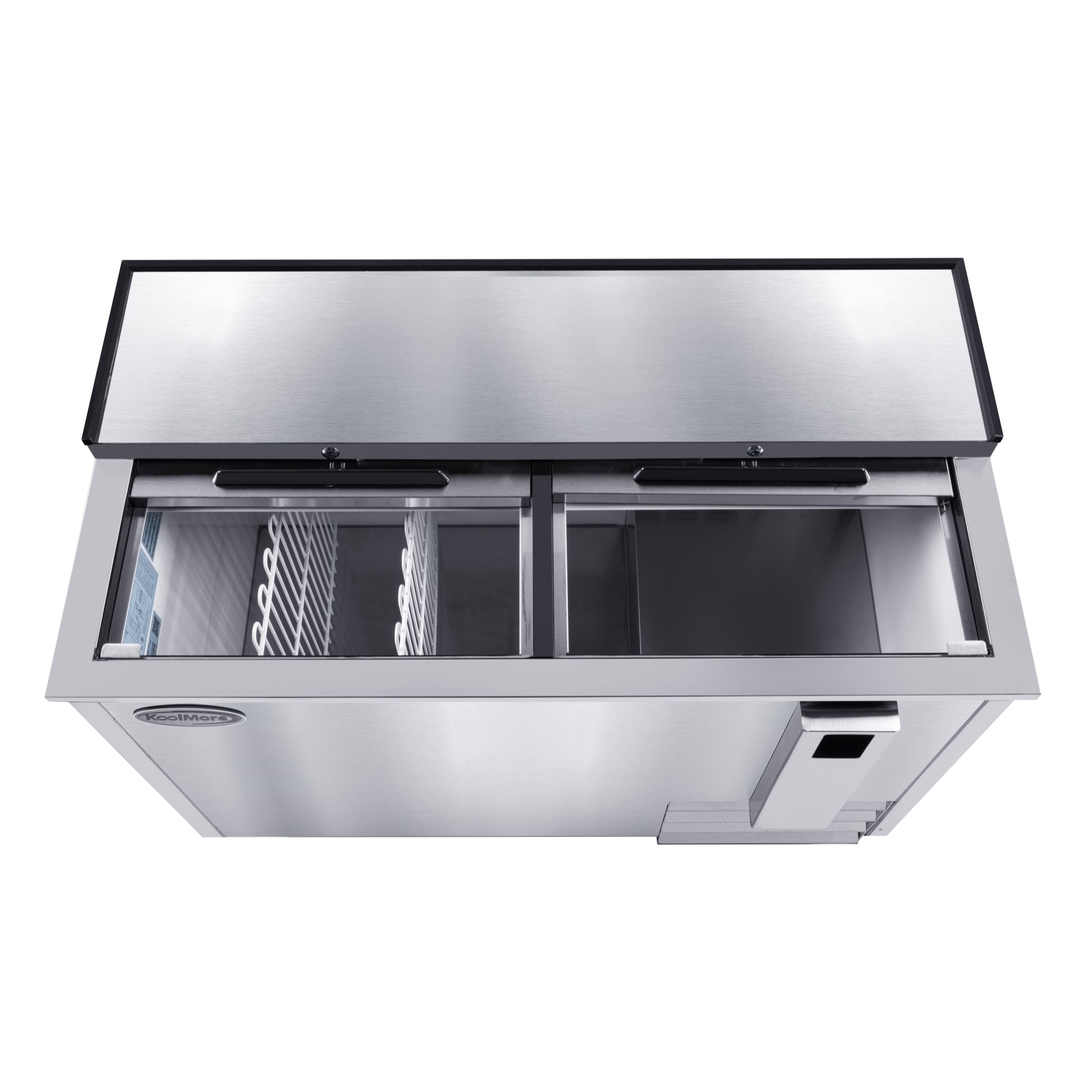 50 in. Commercial Bottle Cooler in Stainless-Steel with Built-In Opener, ETL Listed, 14 cu. ft.
