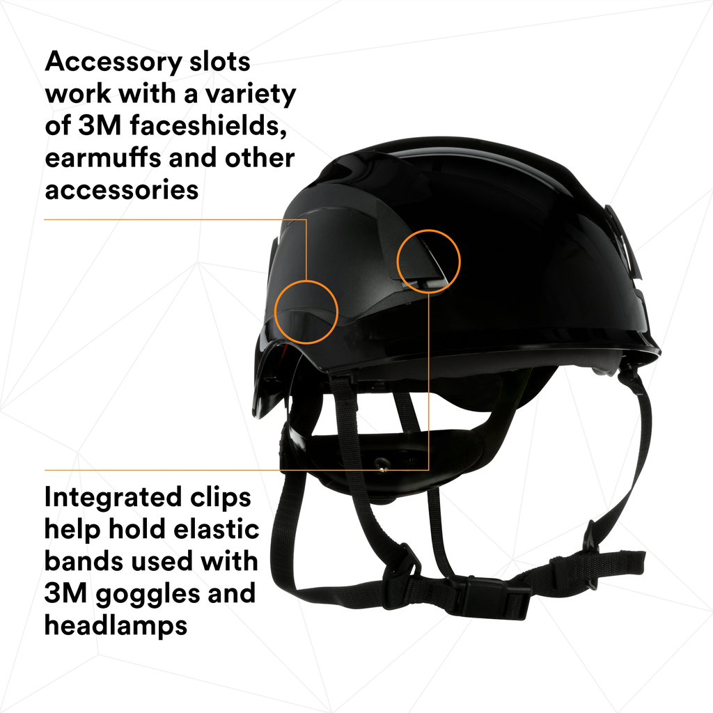 3M SecureFit Safety Helmet, Black- Box of 4 - X5012-ANSI