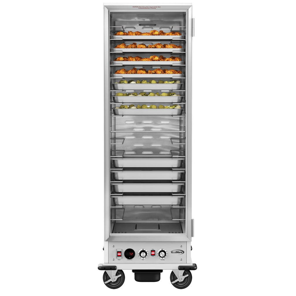 33 in. Commercial Non-Insulated Heated Holding/Proofing Cabinet with Glass Door and Wire Racks in Silver