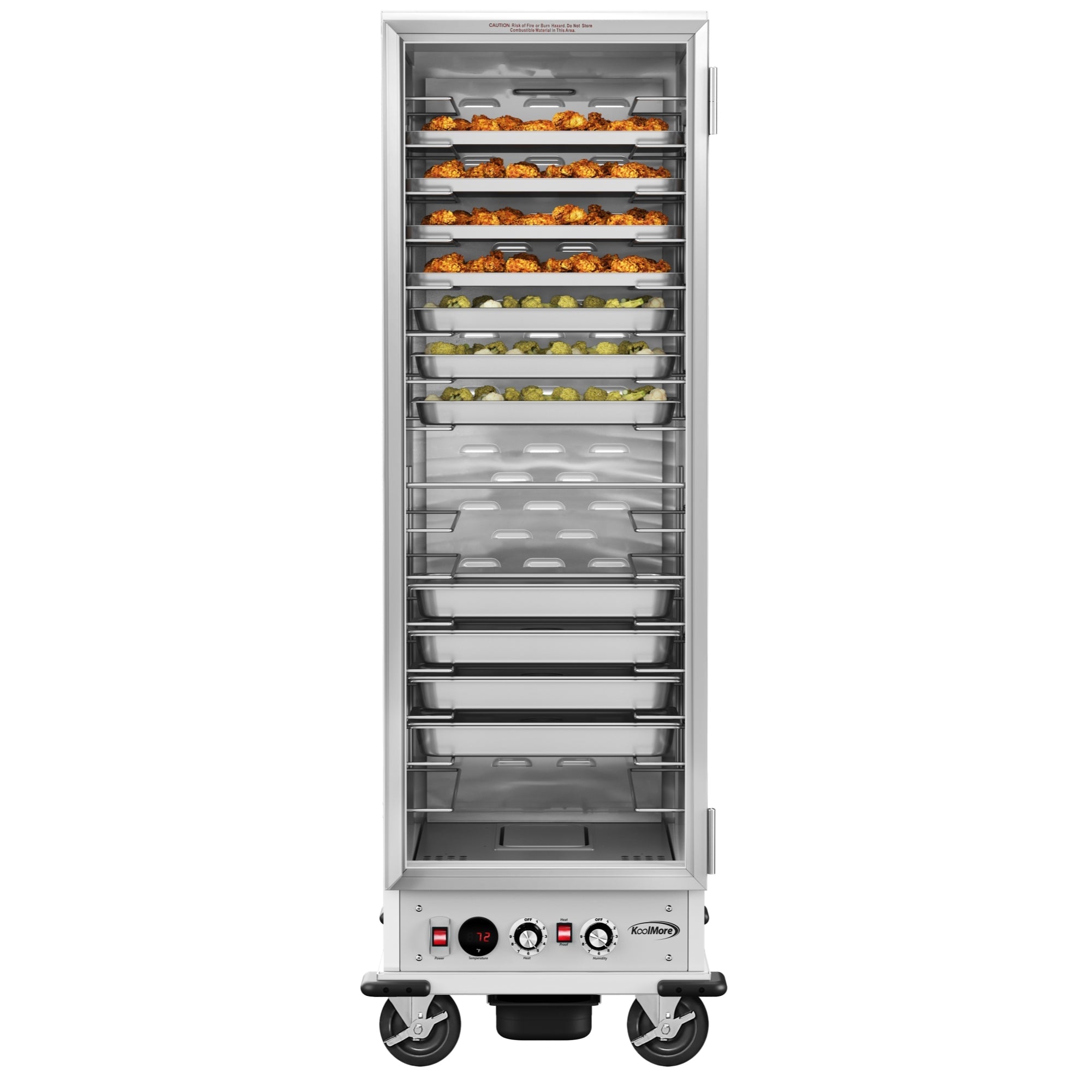33 in. Commercial Non-Insulated Heated Holding/Proofing Cabinet with Glass Door and Wire Racks in Silver