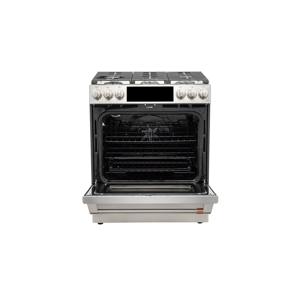 CAFÉ™ 30" Smart Slide-In, Front-Control, Dual-Fuel Range with Warming Drawer