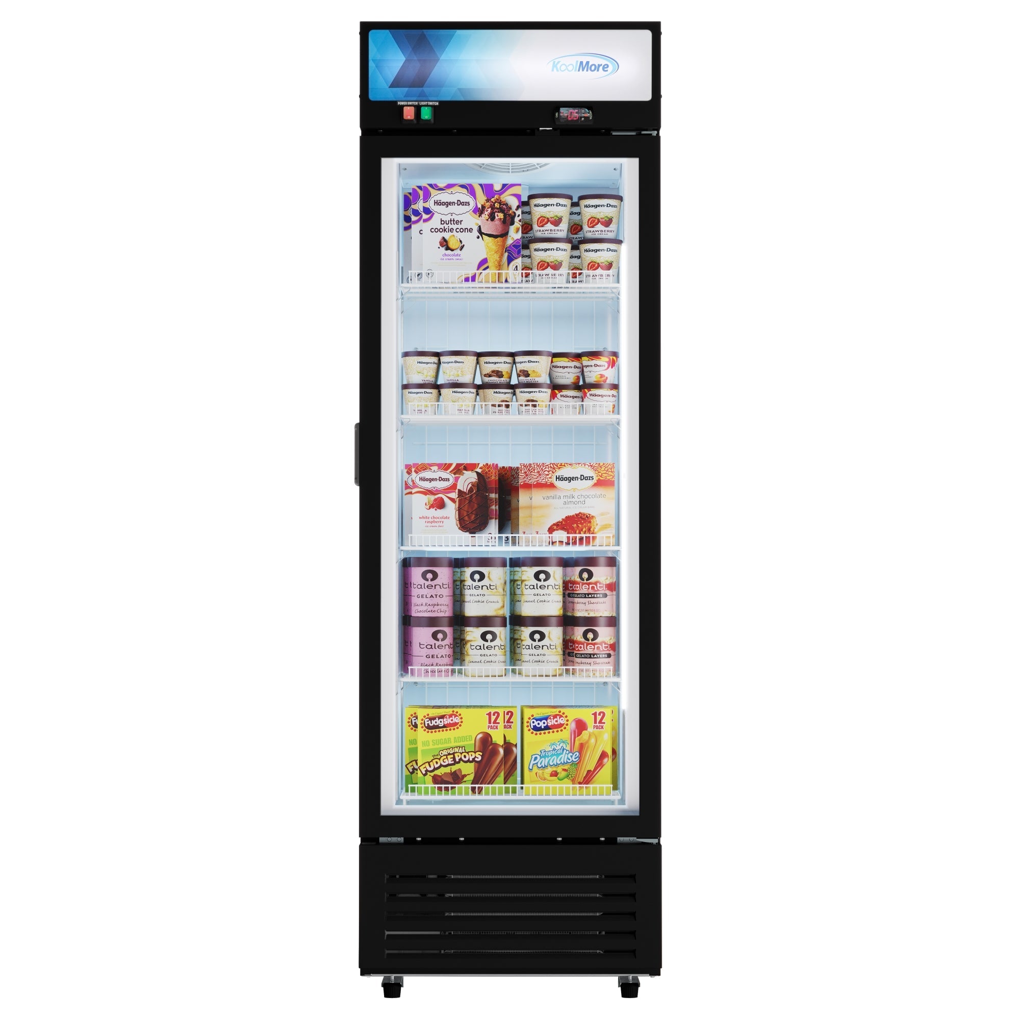 24 in. Commercial One Glass Door Merchandiser Freezer, 12 Cu. Ft. in Black