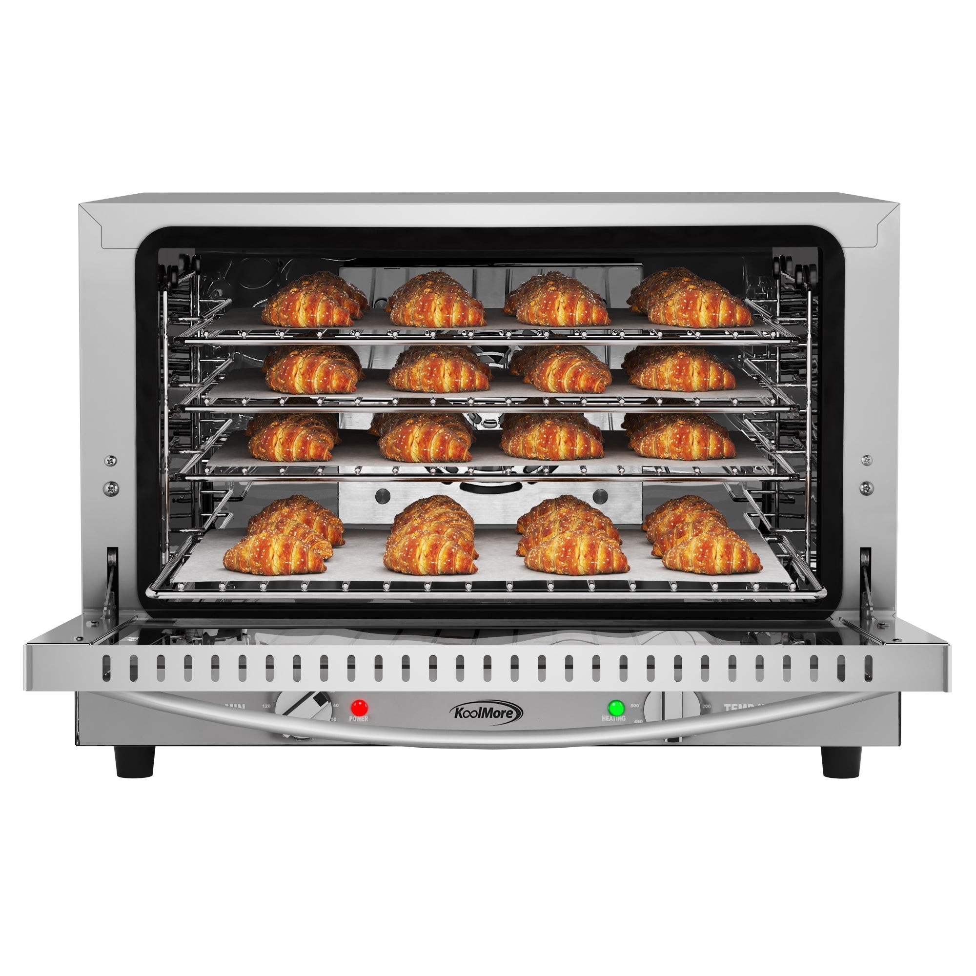 23 in. Countertop Convection Oven for Half-Size Pans with 4 Racks 1600W of Power in Stainless-Steel