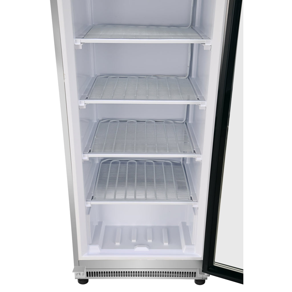 12 Cu. ft. Commercial Freezer with Glass Door in Stainless Steel - Manual Defrost