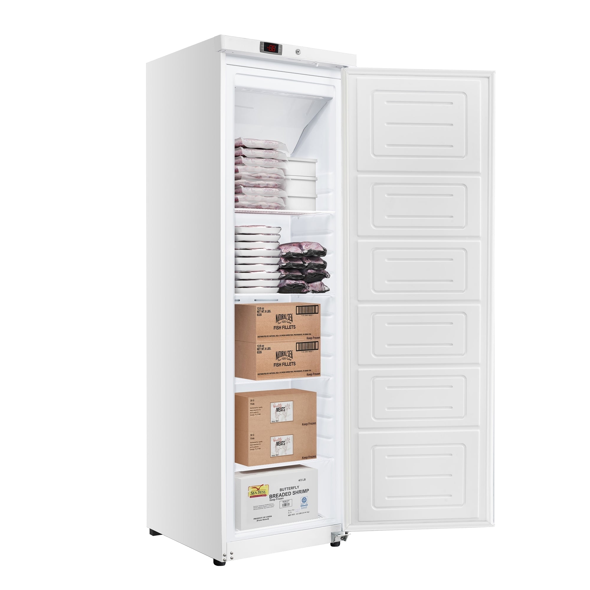 23 in. Commercial Auto-Defrost Reach-In Freezer ,12 cu. ft. in White