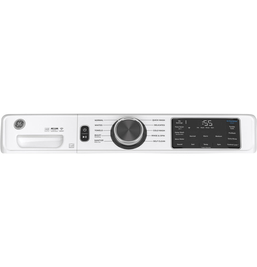 GE GE® ENERGY STAR 4.8 cu. ft. Capacity Smart Front Load ® Washer with UltraFresh Vent System with OdorBlock™ and Sanitize w/Oxi