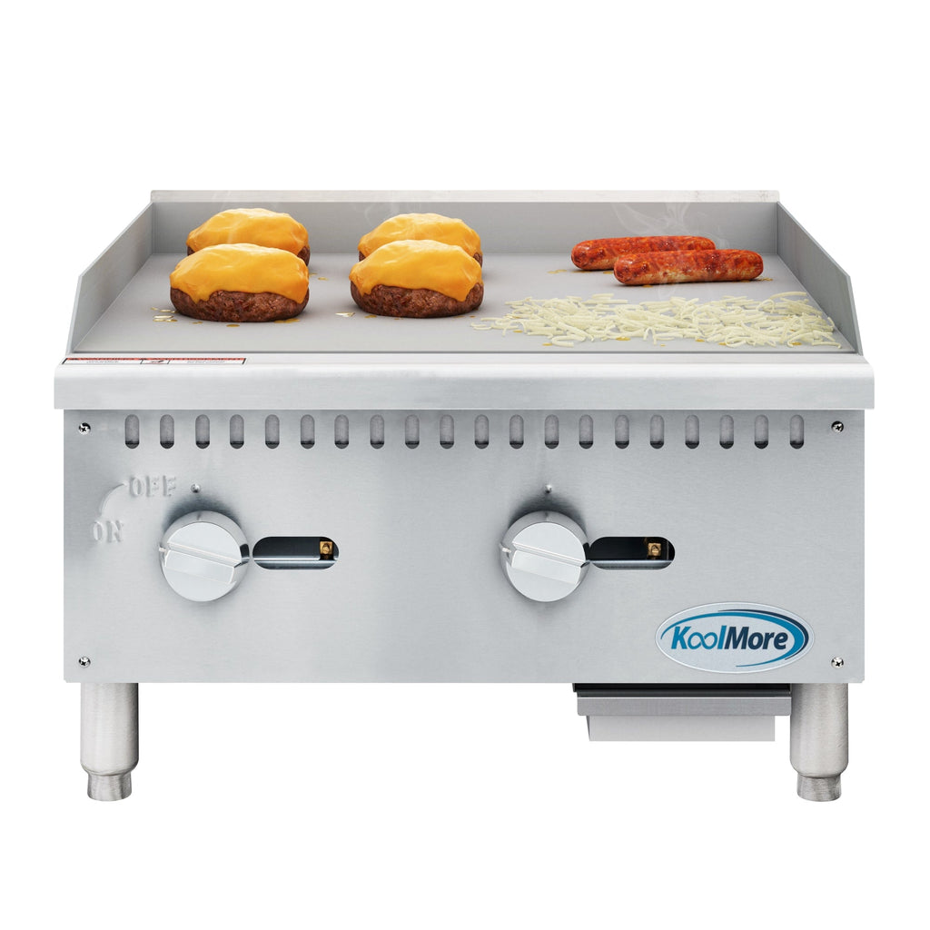 24 in. Natural Gas 2-Burner Griddle with 60,000 BTU in Stainless-Steel