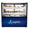 48 in. Refrigerated Bakery Display Case, Stainless Steel Frame, Curved Glass Front, 13 cu. ft. - Wrap