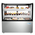 48 in. Refrigerated Bakery Display Case, Stainless Steel Frame, Curved Glass Front, 13 cu. ft.