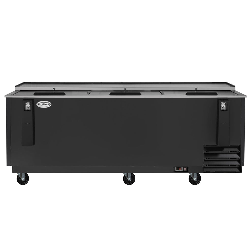95 in. Commercial Bottle Cooler in Black with Built-In Opener, ETL Listed, 30 cu. ft.