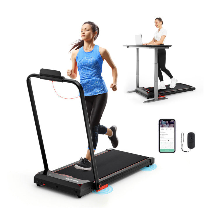 Costway 3-in-1 Folding Treadmill & Modern Accent Chair Home Fitness Relaxation Set 45044279 New