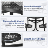 Costway 45" Outdoor Round Picnic Table Bench Set for 8 w/ Umbrella Hole Black 43967281 New