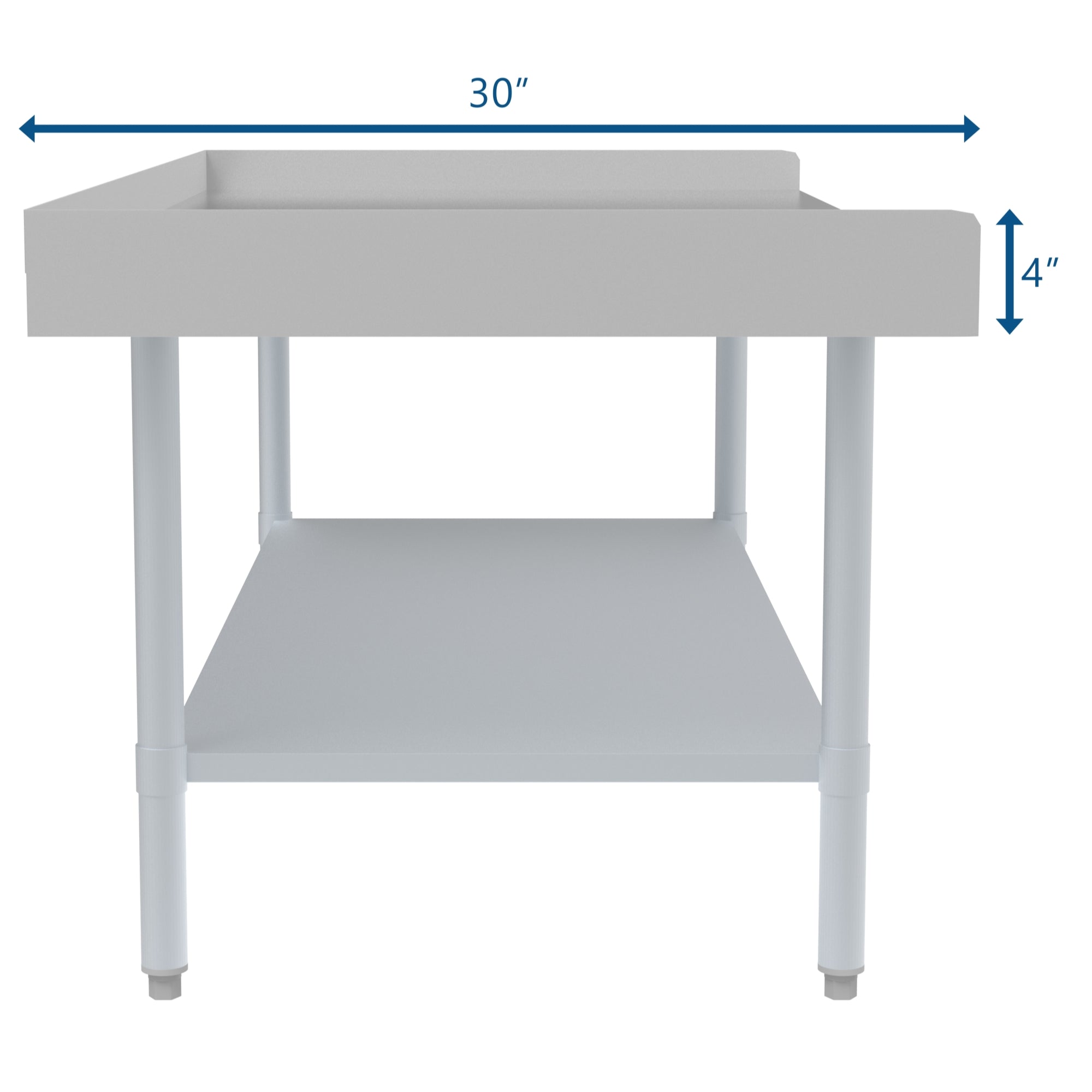 30" x  60" 16-Gauge Stainless Steel Equipment Stand with Galvanized Undershelf