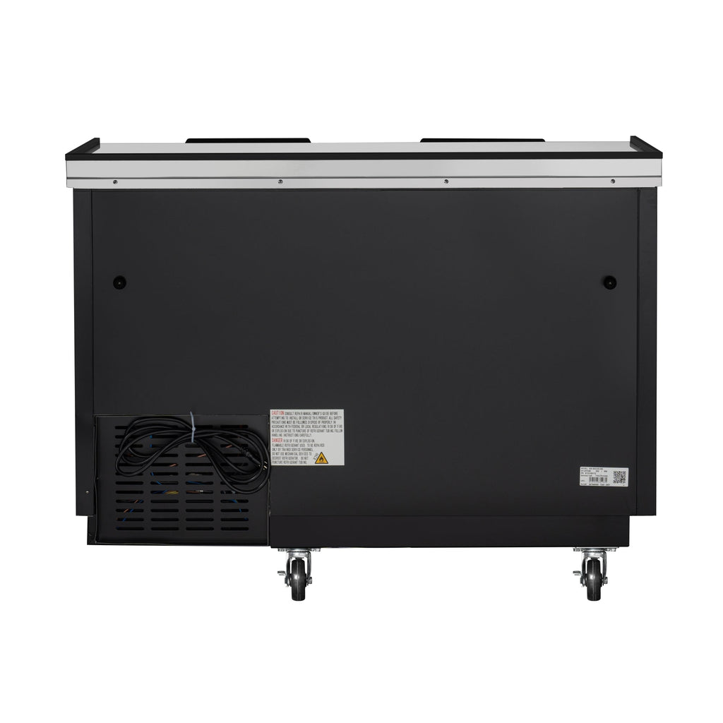 50 in. Commercial Bottle Cooler in Black with Built-In Opener, ETL Listed, 14 cu. ft.