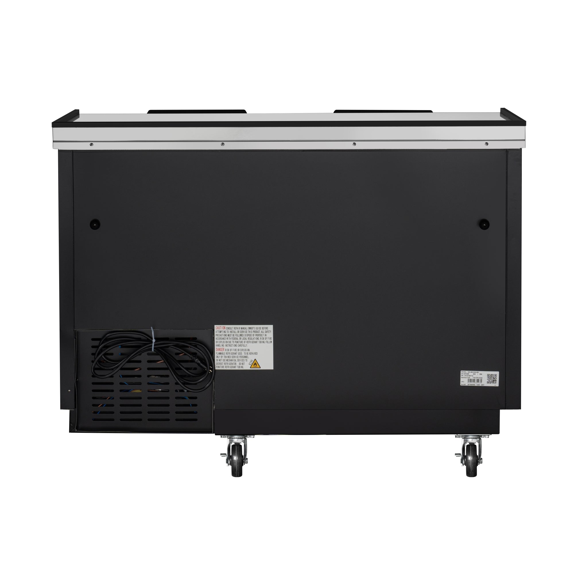 50 in. Commercial Bottle Cooler in Black with Built-In Opener, ETL Listed, 14 cu. ft.