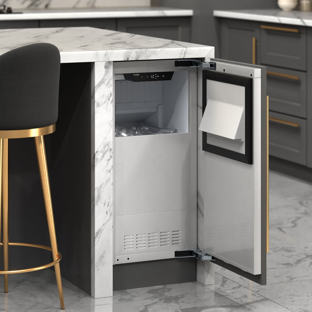 KoolMore Reserve 15 in. Residential Panel Ready Ice Maker 57 lbs/24hr in Stainless-Steel