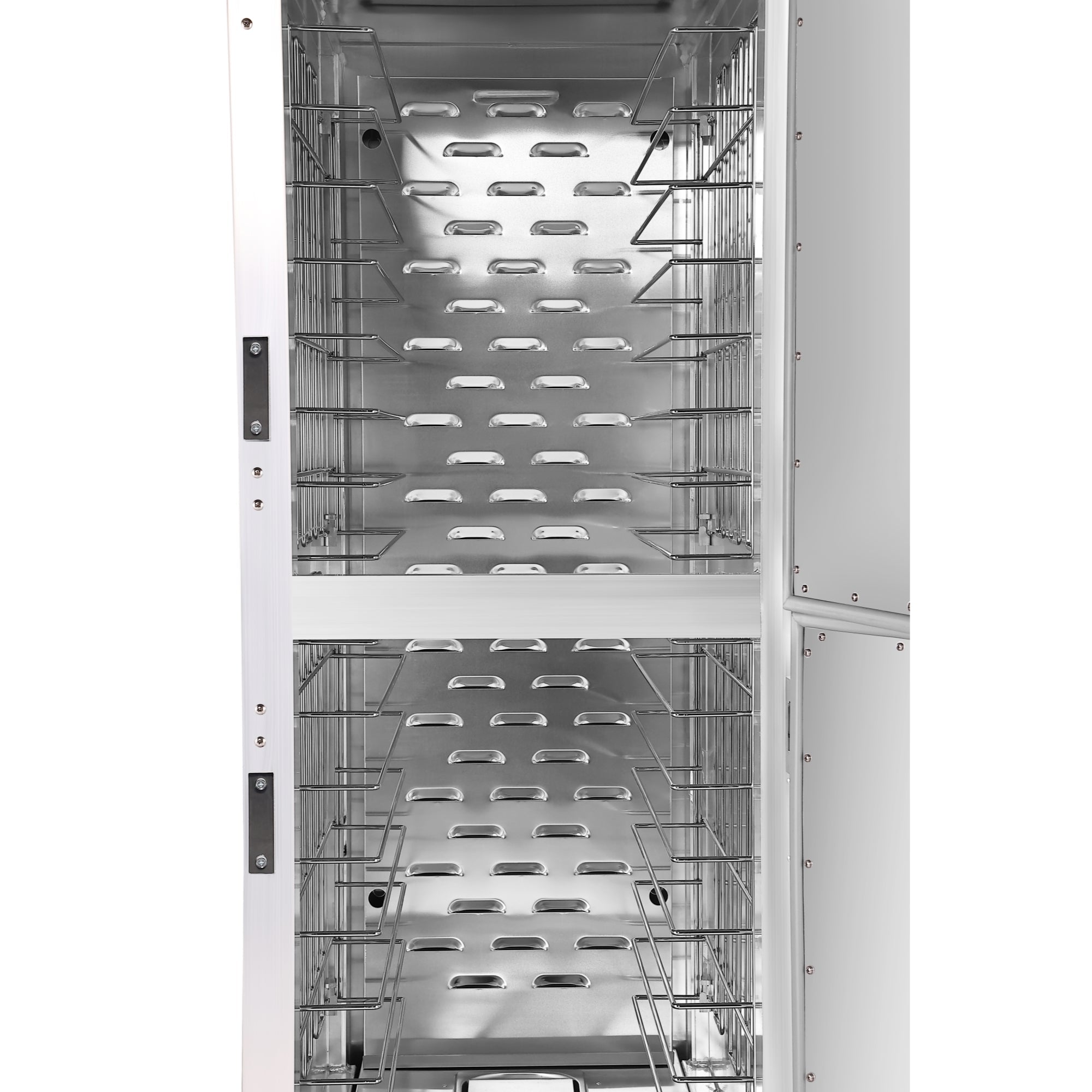 33 in. Commercial Insulated Heated Holding/Proofing  Cabinet with Wire Racks and Solid Dutch Doors in Silver