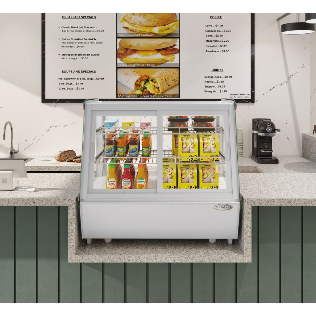 28 in. Self-Service Countertop Display Refrigerator in White