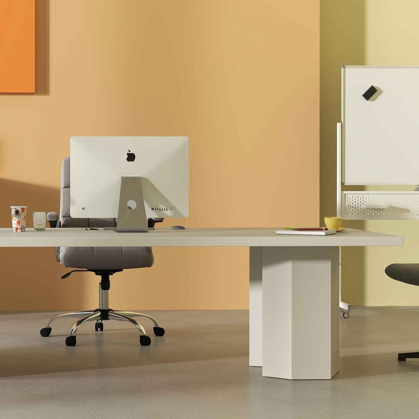 Costway 48" x 36" Mobile Whiteboard Office Furniture Set Executive Chair Criss Cross Legged Chair 92316895 New